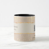 Rose Gold Schwarz Moderne Girly Preis QR-Code Tasse (Zentrum)