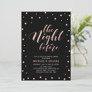 Rose Gold Schwarz Moderne Typografie Probeessen Einladung