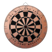 Rose Gold Schwarz Rosa Individuelle Name Elegante  Dartscheibe (vorne)