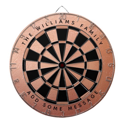 Rose Gold Schwarz Rosa Individuelle Name Elegante  Dartscheibe (vorne)