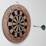 Rose Gold Schwarz Rosa Individuelle Name Elegante  Dartscheibe<br><div class="desc">Ein klassisches Dart-Design mit abwechselnd schwarzen und (Imitate) Rose-Gold-Dreiecken. Oben und unten gibt es den Namen und eine Nachricht als Bogentext,  in schwarzen Kappen.</div>