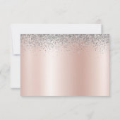 Rose Gold - Schwarz Rosa Silber Glitzer Monogramm Dankeskarte (Rückseite)