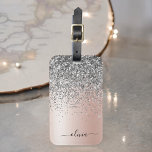 Rose Gold - Schwarz Rosa Silber Glitzer Monogramm Gepäckanhänger<br><div class="desc">Rose Gold - Rosa- und Silberne Imitate Foil metallic sparkle Glitzer gebürstete Metal Monogram Name und Initial Bag oder Gepäckmarke. Das macht den perfekten 16 Geburtstag,  Hochzeit,  Brautparty,  Jubiläum,  Babydusche oder Junggeselinnen-Abschied Geschenk für jemanden,  der Lieben glamourösen Luxus und schicke Stile.</div>