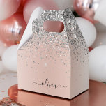 Rose Gold - Schwarz Rosa Silber Glitzer Monogramm Geschenkschachtel<br><div class="desc">Rose Gold - Rosa und Silberne Imitate Foil metallic Sparkle Glitzer gebürstete Metal Monogram Name Gevor Box. Das macht den perfekten 16 Geburtstag,  Hochzeit,  Brautparty,  Jubiläum,  Babydusche oder Junggeselinnen-Abschied Geschenk für jemanden,  der Lieben glamourösen Luxus und schicke Stile.</div>
