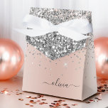 Rose Gold - Schwarz Rosa Silber Glitzer Monogramm Geschenkschachtel<br><div class="desc">Rose Gold - Blush Pink und Silver Imitate Foil Metallic Sparkle Glitzer gebürstete Metal Monogram Name und Initial Paper Party Geschenkboxen Dies macht die perfekte 16 Geburtstag,  Hochzeit,  Brautparty,  Jubiläum,  Babydusche oder Junggeselinnen-Abschied Geschenk für jemanden,  Lieben Glanz Luxus und Chic Stile.</div>