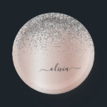 Rose Gold - Schwarz Rosa Silber Glitzer Monogramm Pappteller<br><div class="desc">Rose Gold - Rosa- und Silberne Imitate Foil metallic sparkle Glitzer gebürstete Metal Monogram Name und Initial Party Teller. Das macht den perfekten 16 Geburtstag,  Hochzeit,  Brautparty,  Jubiläum,  Babydusche oder Junggeselinnen-Abschied Geschenk für jemanden,  der Lieben glamourösen Luxus und schicke Stile.</div>