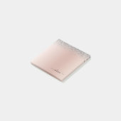 Rose Gold - Schwarz Rosa Silber Glitzer Monogramm Post-it Klebezettel (angewinkelt)
