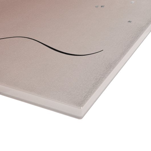 Rose Gold - Schwarz Rosa Silber Glitzer Monogramm Schneidebrett (Ecke)