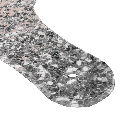 Rose Gold - Schwarz Rosa Silber Glitzer Monogramm Schneidebrett (Ecke)