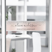 Rose Gold - Schwarz Rosa Silber Glitzer Monogramm Türschild