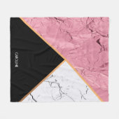 Rose Gold Schwarz-Weiß-Marmor-Muster Fleecedecke (Vorderseite (Horizontal))