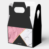Rose Gold Schwarz-Weiß-Marmor-Muster Geschenkschachtel (Geöffnet)