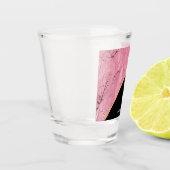 Rose Gold Schwarz-Weiß-Marmor-Muster Schnapsglas (Links)