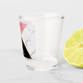 Rose Gold Schwarz-Weiß-Marmor-Muster Schnapsglas (Rechts)