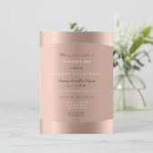 Rose Gold Schwarz-weiß Minimaler Glitzer Funkelnd Einladung (Stehend Vorderseite)