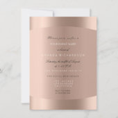 Rose Gold Schwarz-weiß Minimaler Glitzer Funkelnd Einladung (Vorderseite)