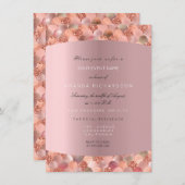 Rose Gold Schwarz-weiße Meerjungenskala Blush Brid Einladung (Vorne/Hinten)