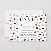 Rose Gold Schwarze Aquarelltöne uAwg Hochzeit RSVP Karte (Vorderseite)