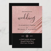 Rose Gold Schwarzer Glitzer Foil Look WEDING (Vorne/Hinten)