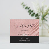 Rose Gold Schwarzer Glitzer Look WEDD RETT DATE (Stehend Vorderseite)
