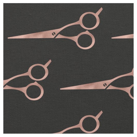 Rose Gold Scissors Friseur Stylist Salon Stoff (Nahaufnahme)