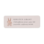 Rose Gold Scissors Logo-Rücksendeadresse (Vorne)
