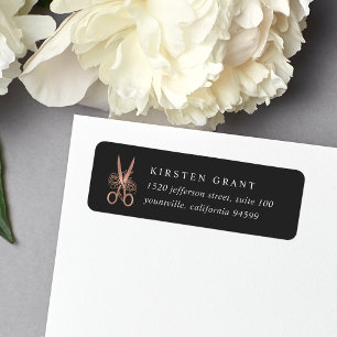Rose Gold Scissors Logo-Rücksendeadresse