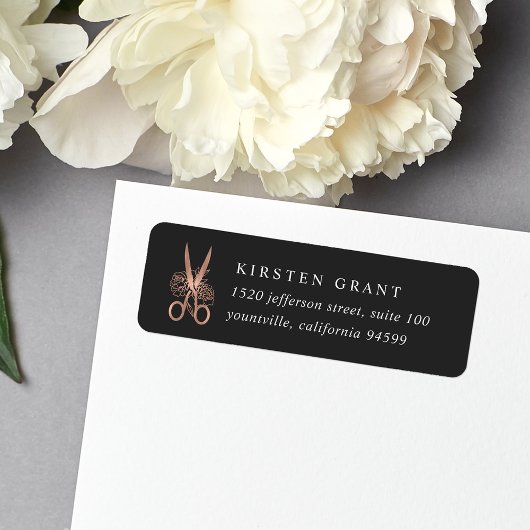 Rose Gold Scissors Logo-Rücksendeadresse