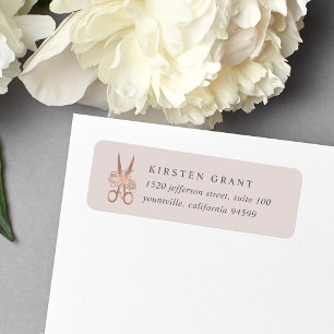 Rose Gold Scissors Logo-Rücksendeadresse