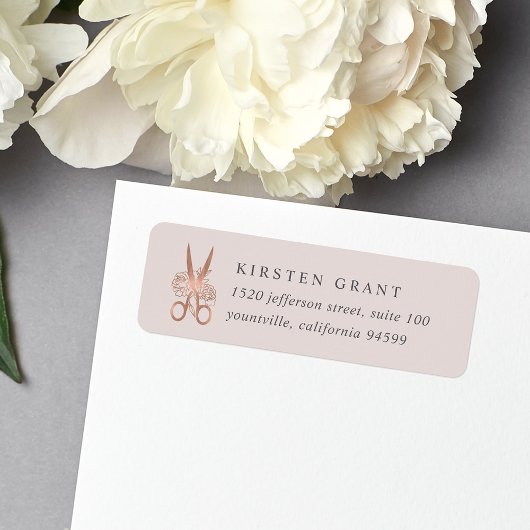 Rose Gold Scissors Logo-Rücksendeadresse