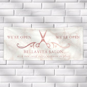 Rose Gold Scissors Marmorsalon eröffnet Geschäft Banner