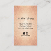 Rose Gold Scissy & Hand Logo Haar Stylist Salon Visitenkarte (Rückseite)