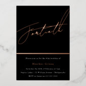 Rose Gold Script 40. Geburtstag Party Folieneinladung (Vorderseite)