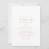 Rose Gold Script Bridesmaids Luncheon Dusche Einladung (Vorderseite)