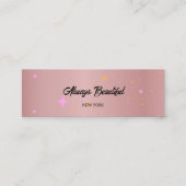 Rose Gold Script Calligraphy Mini Visitenkarte (Vorderseite)