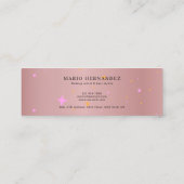 Rose Gold Script Calligraphy Mini Visitenkarte (Rückseite)