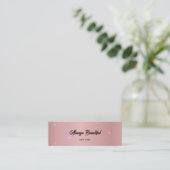 Rose Gold Script Calligraphy Mini Visitenkarte (Stehend Vorderseite)
