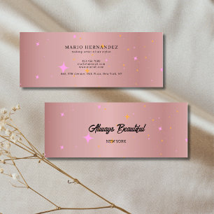 Rose Gold Script Calligraphy Mini Visitenkarte