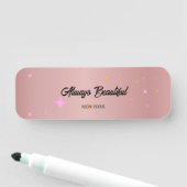 Rose Gold Script Calligraphy Namensschild (Beispiel)