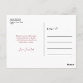 Rose Gold Script Foto Abschluss Vielen Dank Postkarte (Rückseite)