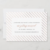 Rose Gold Script Foto Save the Date in Imitate Foi (Rückseite)