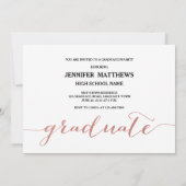 Rose Gold Script FotoCollage | Graduierungspartei Einladung (Rückseite)