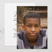 Rose Gold Script Graduate 1-Foto Graduation Party Einladung (Vorne/Hinten)