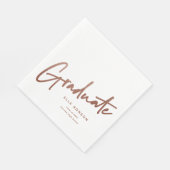 Rose Gold Script Graduate Einftiger Abschluss Serviette (Ecke)