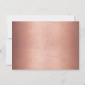 Rose Gold Script Metallic Matron of Honour Einladung (Rückseite)