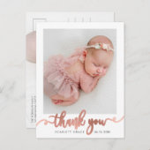 Rose Gold Script Minimalistisch Baby Foto Vielen D Postkarte (Vorne/Hinten)