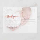 Rose Gold Script Minimalistisch Baby Foto Vielen D Postkarte (Rückseite)