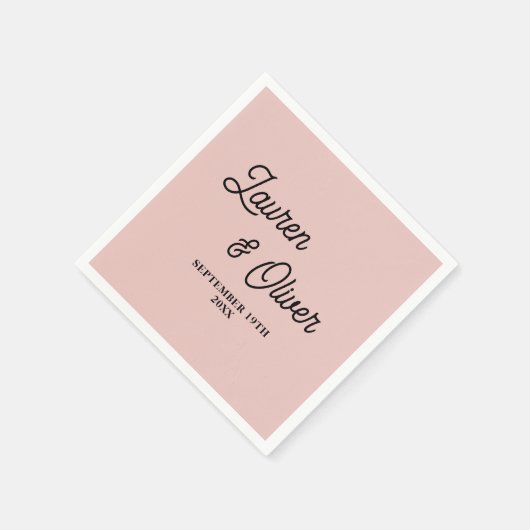 Rose Gold Script Minimalistisch Wedding Serviette (Ecke)