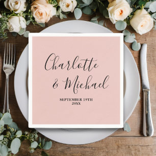 Rose Gold Script Minimalistisch Wedding Serviette