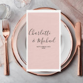 Rose Gold Script Minimalistisch Wedding Serviette